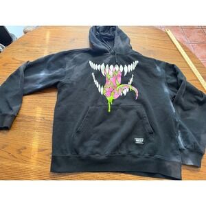 Grizzly Griptape Mens Black Monster Mouth Graphic Pullover Hoodie Sweatshirt